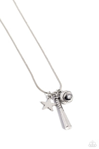 Paparazzi Accessories: Hey Batter Batter! - Silver Sports Lover Necklace