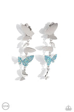 Load image into Gallery viewer, Paparazzi Accessories: Flying Flashy - Blue Iridescent Clip-On Earrings