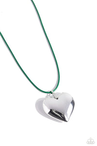 Paparazzi Accessories: Devoted Daze - Green Heart Necklace