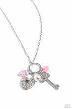 Load image into Gallery viewer, Paparazzi Accessories: Girly Gathering - Pink Heart Lock Necklace