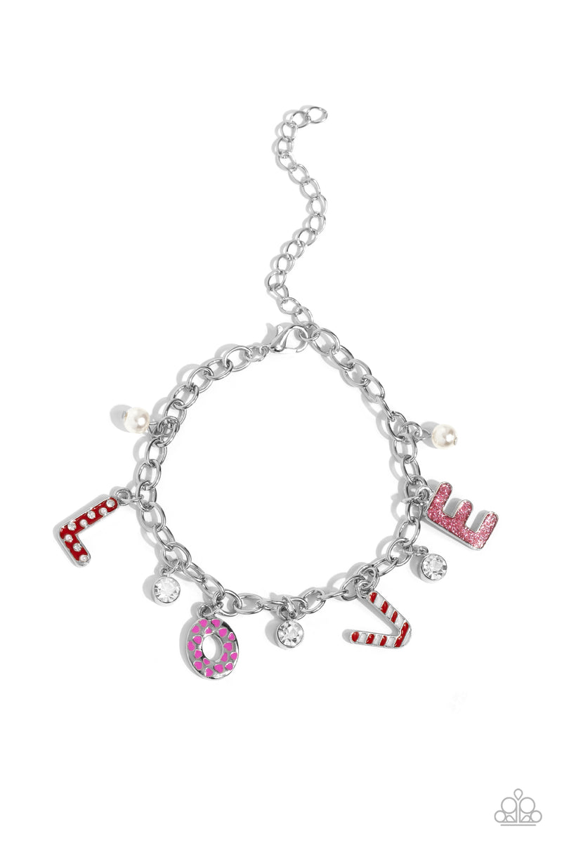 Paparazzi Bracelets - Paparazzi Treasure Charms Pink Charm Bangle Bracelet