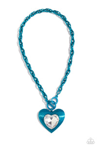 Paparazzi Accessories: Modern Matchup - Blue Oversized Heart Necklace