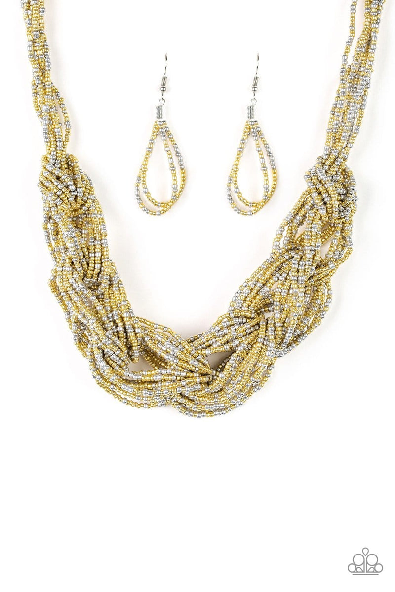 Paparazzi Accessories: City Catwalk Gold Seed Bead Necklace