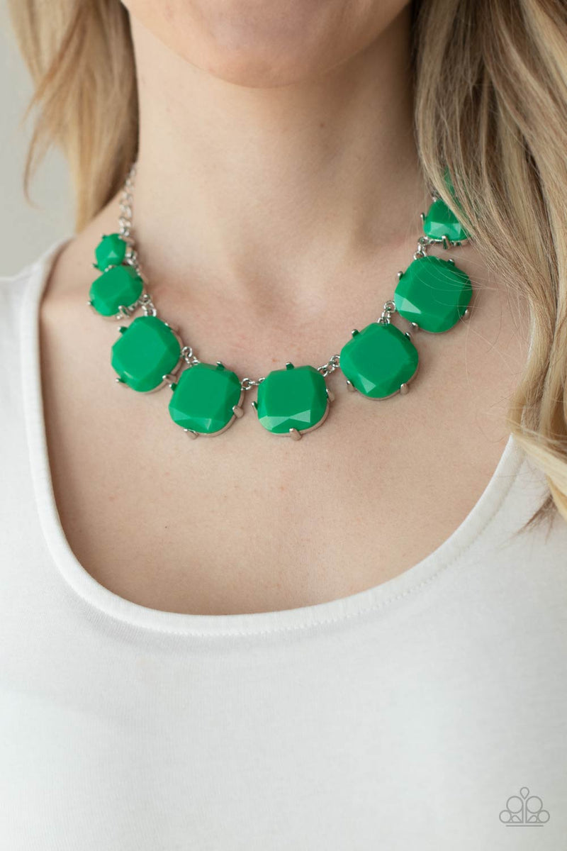 Paparazzi mint green deals necklace