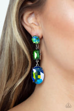 Load image into Gallery viewer, Paparazzi Accessories: Extra Envious - Green Oil Spill/UV Shimmer Earrings