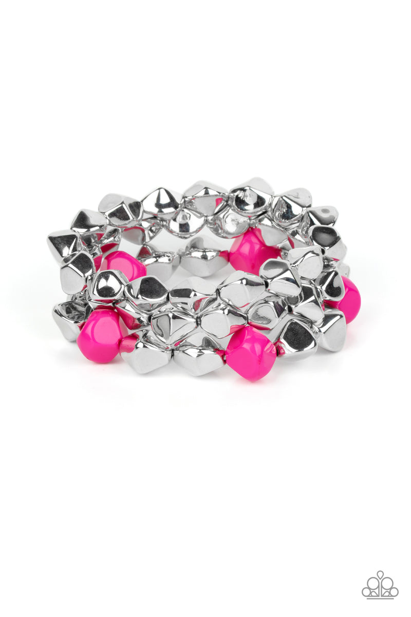 Rollin In Rhinestones - Pink Paparazzi Bracelet – jemtastic jewelry