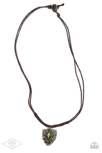 Paparazzi Accessories: Shielded Simplicity - Brass Urban Necklace - Jewels N Thingz Boutique