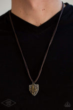 Load image into Gallery viewer, Paparazzi Accessories: Shielded Simplicity - Brass Urban Necklace - Jewels N Thingz Boutique