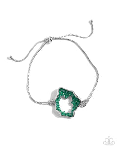 Paparazzi Accessories: Geode Greeting Bracelet and Geode Grace Ring - Green SET