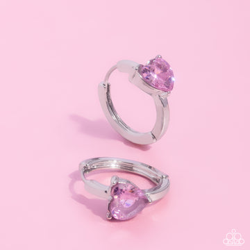 Paparazzi Accessories: High Nobility - Pink Heart Earrings