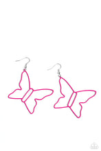 Load image into Gallery viewer, Paparazzi Accessories: Soaring Silhouettes - Pink Butterfly Earrings