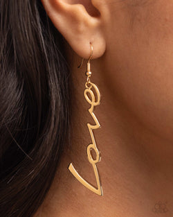 Paparazzi Accessories: Light-Catching Letters - Gold Inspirational Earring