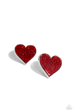 Load image into Gallery viewer, Paparazzi Accessories: Glitter Gamble - Red Heart Earrings