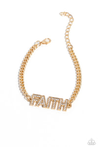 Paparazzi Accessories: Faithful Finish - Gold Inspirational Bracelet