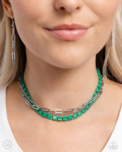 Paparazzi Accessories: LAYER of the Year - Green Choker Necklace