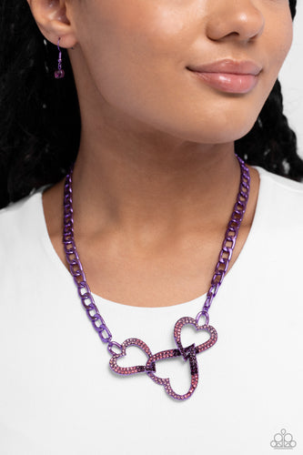 Paparazzi Accessories: Eclectically Enamored - Purple Heart Necklace