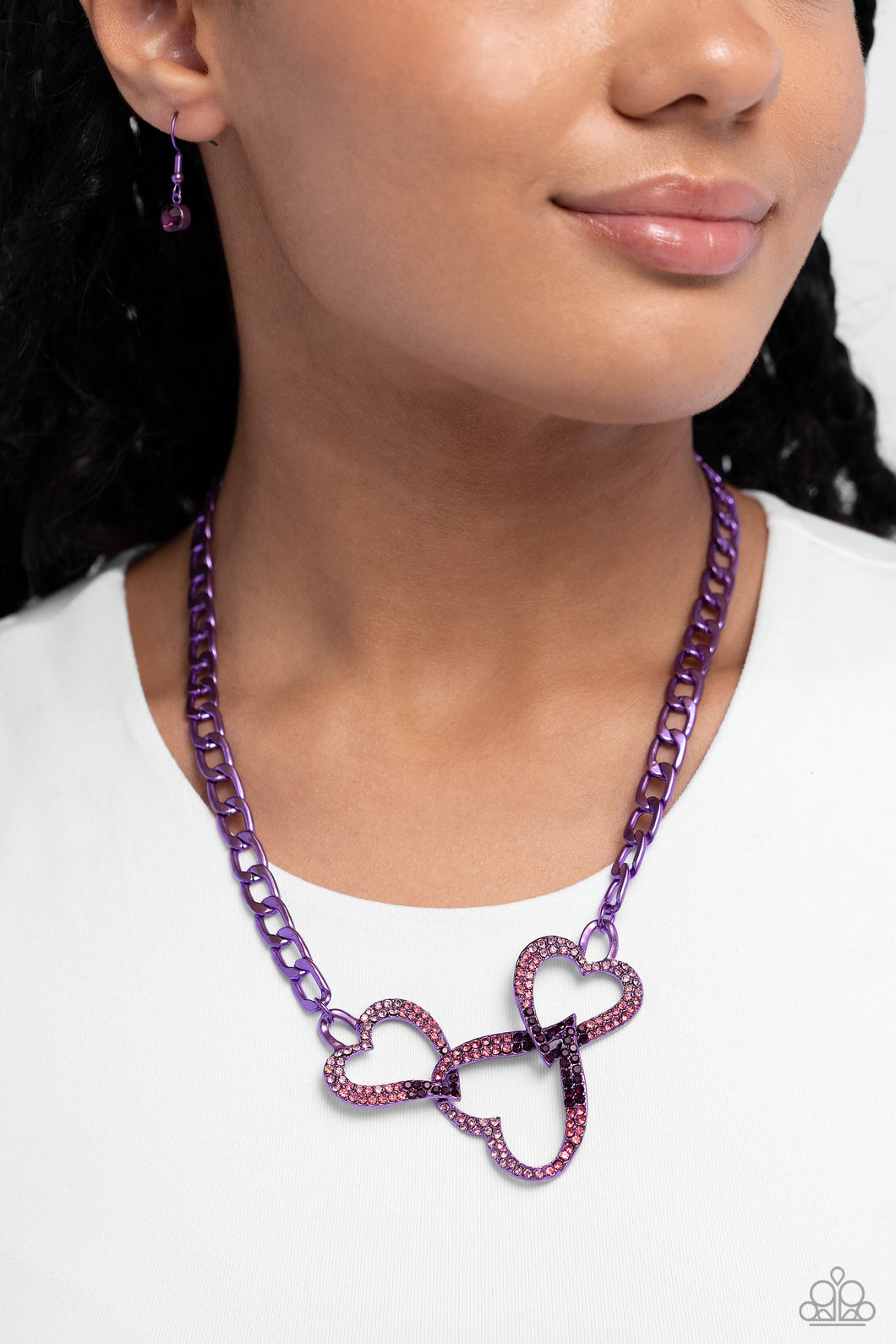 Paparazzi Accessories: Eclectically Enamored - Purple Heart Necklace