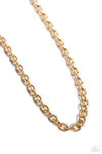 Paparazzi Accessories: Modern Motorhead Necklace and Double Clutch Bracelet - Gold Urban SET