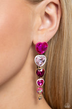 Load image into Gallery viewer, Paparazzi Accessories: Cascading Casanova - Pink Heart Earrings