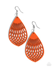 Load image into Gallery viewer, Paparazzi Accessories: Caribbean Coral - Orange Wooden Earrings