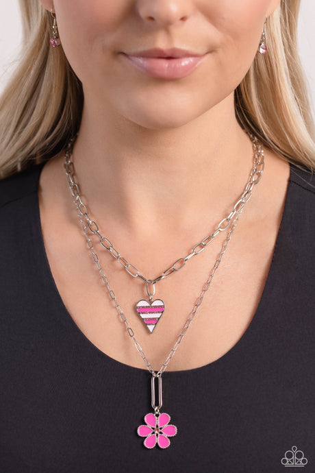 Paparazzi Accessories: Childhood Charms - Pink Heart Necklace