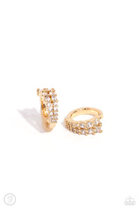 Paparazzi Accessories: Pronged Parisian - Gold Cuff Earrings