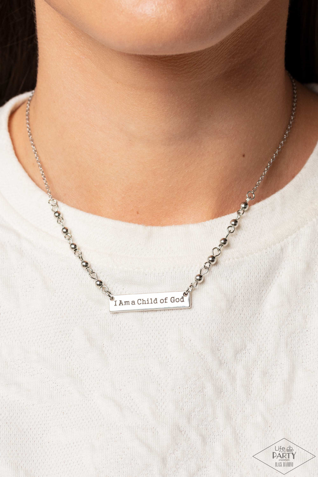 Paparazzi Accessories: Send Me An Angel - Silver Inspirational Necklace - Life of the Party
