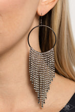 Load image into Gallery viewer, Paparazzi Accessories: Streamlined Shimmer - Black Earrings - Life of the Party