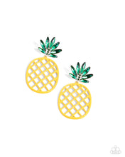 Load image into Gallery viewer, Paparazzi Accessories: Pineapple Passion - Yellow Oversized Earrings