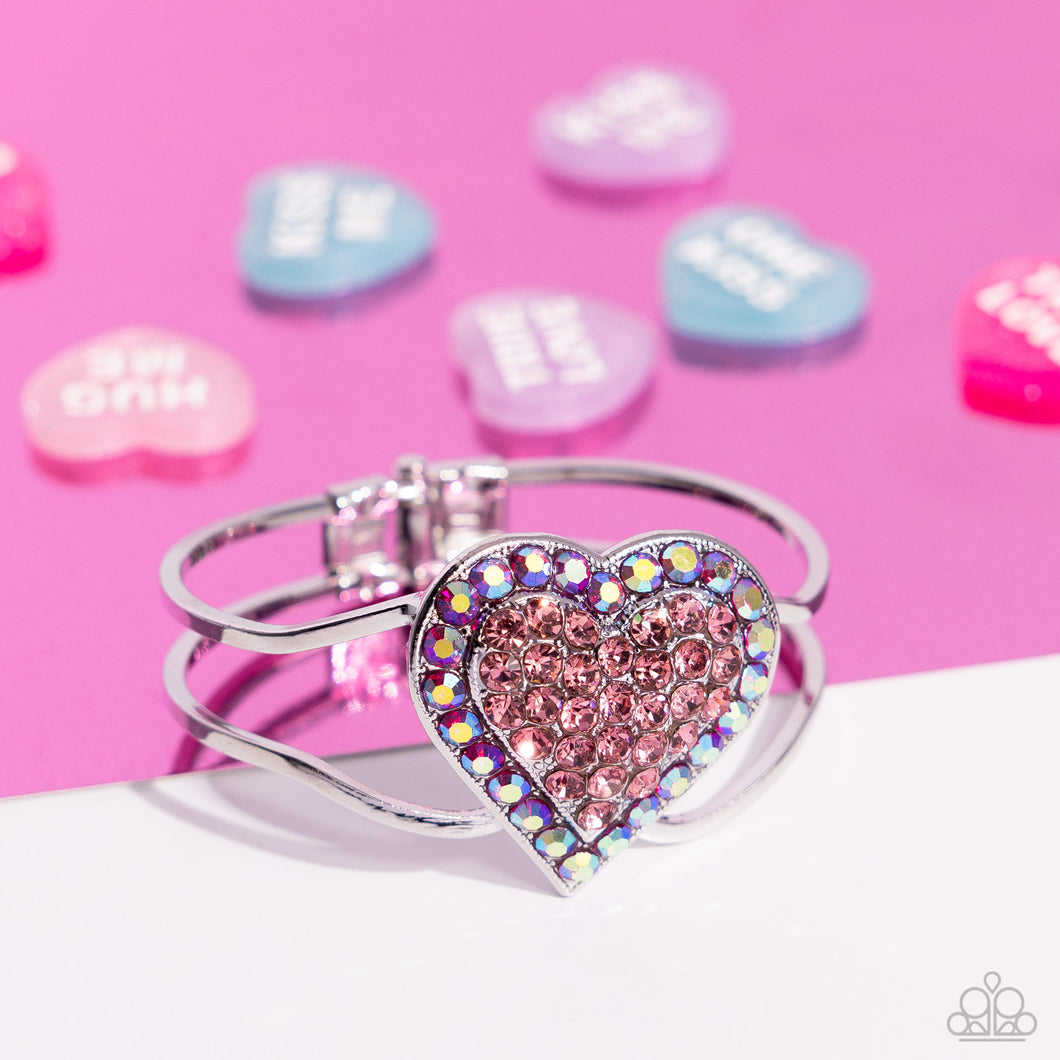 Paparazzi Accessories: Flirtatious Finale - Pink Iridescent Bracelet