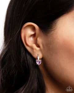 Paparazzi Accessories: High Nobility - Pink Heart Earrings
