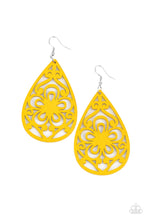 Load image into Gallery viewer, Paparazzi Accessories: Marine Eden - Yellow Wooden Oversized Earrings