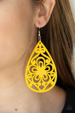 Load image into Gallery viewer, Paparazzi Accessories: Marine Eden - Yellow Wooden Oversized Earrings