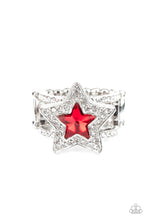 Load image into Gallery viewer, Paparazzi Accessories: One Nation Under Sparkle - Red Patriotic Ring