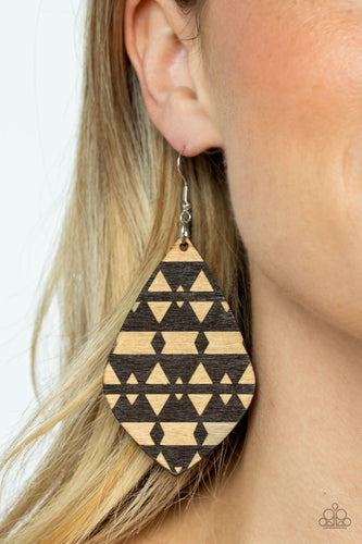 Paparazzi Accessories: Zimbabwe Zoo - Brown Wooden Earrings