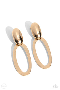 Copy of Paparazzi Accessories: Pull OVAL! - Gold Clip-On Earrings