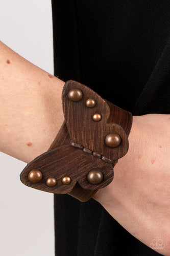 Paparazzi Accessories: Butterfly Farm - Copper Leather Bracelet