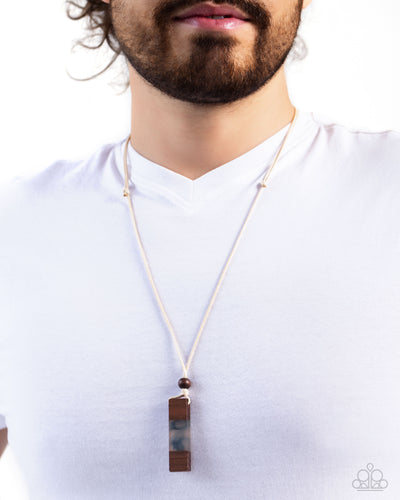 Paparazzi Accessories: Timber Totem - Blue Urban Necklace