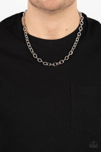 Paparazzi Accessories: Modern Motorhead Necklace and Double Clutch Bracelet - Silver Urban SET