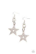 Load image into Gallery viewer, Paparazzi Accessories: Cosmic Celebrity - White Patriotic Earrings
