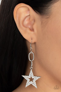 Paparazzi Accessories: Cosmic Celebrity - White Patriotic Earrings