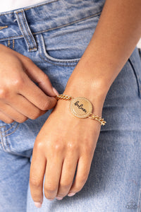 Paparazzi Accessories: Hope and Faith - Gold Inspirational Bracelet