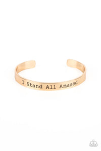 Paparazzi Accessories: I Stand All Amazed - Gold Inspirational Bracelet