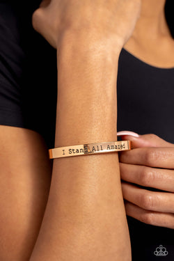 Paparazzi Accessories: I Stand All Amazed - Gold Inspirational Bracelet