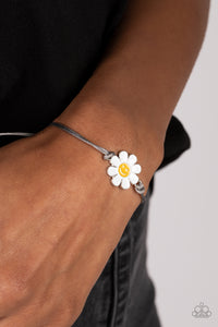 Paparazzi Accessories: DAISY Little Thing - Silver Smiley Face Bracelet
