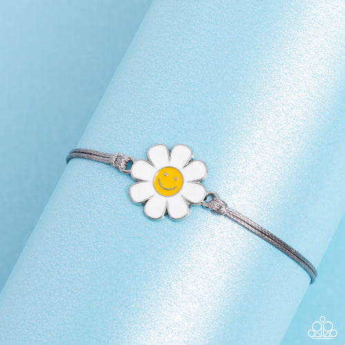 Paparazzi Accessories: DAISY Little Thing - Silver Smiley Face Bracelet