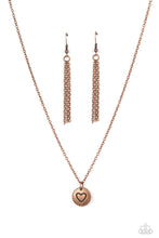 Load image into Gallery viewer, Paparazzi Accessories: Stamped Sentiment - Copper Heart Necklace