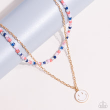 Load image into Gallery viewer, Paparazzi Accessories: High School Reunion - Blue Smiley Face Necklace
