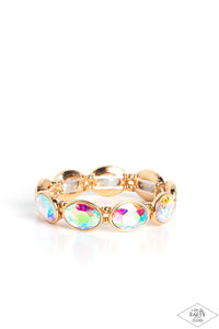 Paparazzi Accessories: DIVA In Disguise - Gold Iridescent Bracelet - Life of the Party