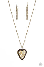 Load image into Gallery viewer, Paparazzi Accessories: Stony Summer - Brass Heart Necklace